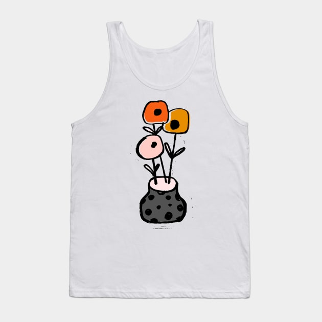 Retro Poppies Tank Top by fossdesign